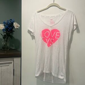 Victoria’s Secret Love VS White Short Sleeve T-Shirt - Size L
